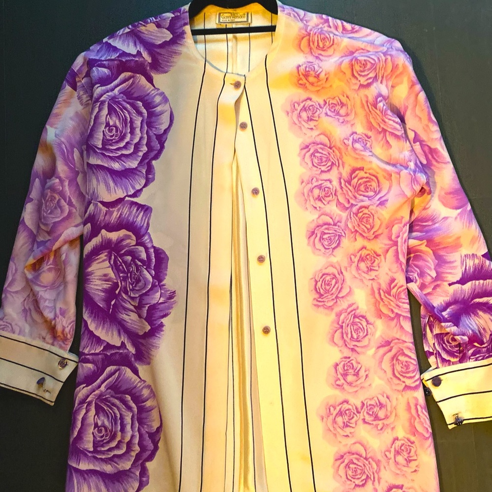 Vintage Versace printed silk blouse